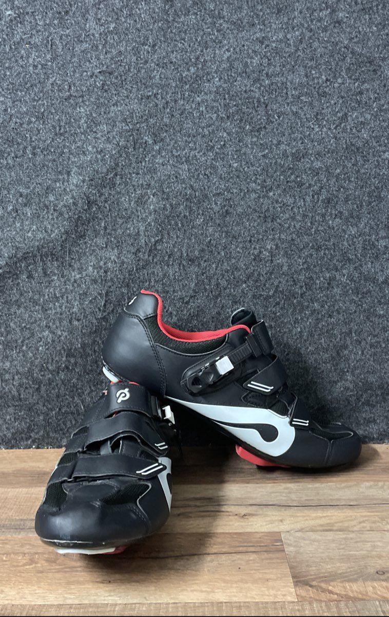 Peloton Cycling Shoes Black Red Look Delta Cleats Men's Size 47 EUR / 13 US