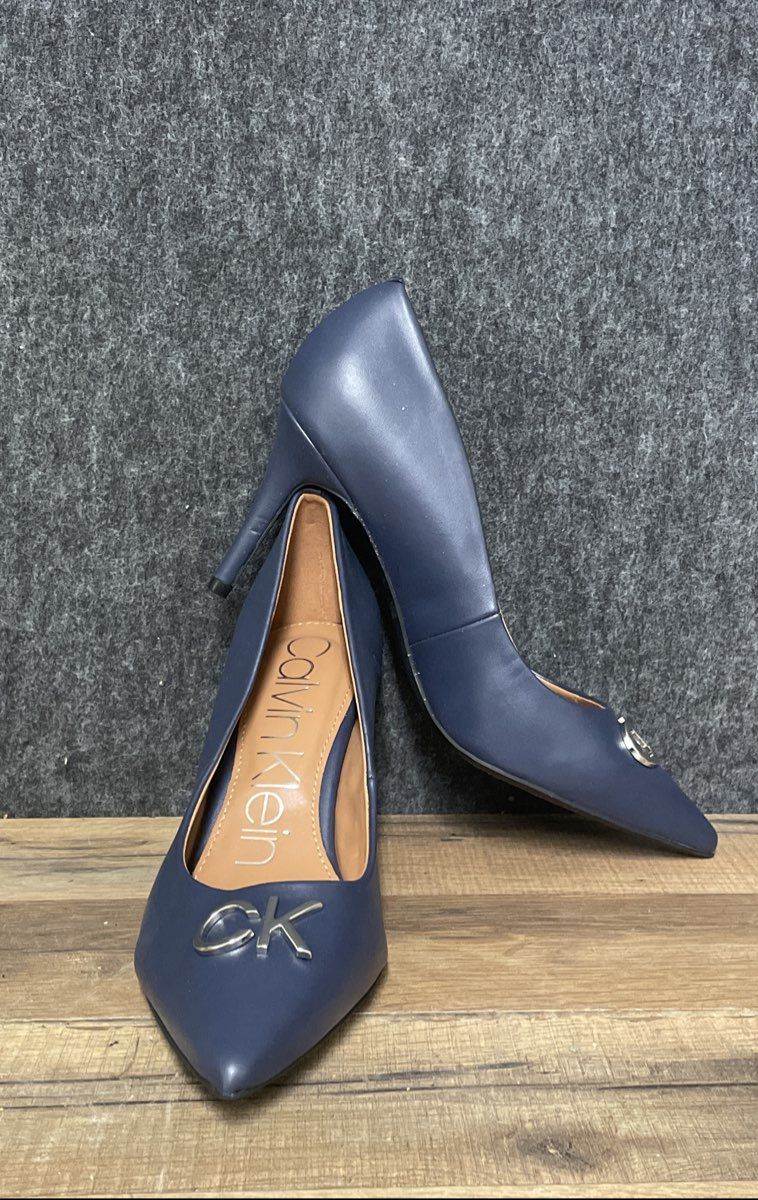 Calvin Klein Greta Navy Blue Pointed Toe Stiletto Pumps Women's Size 9