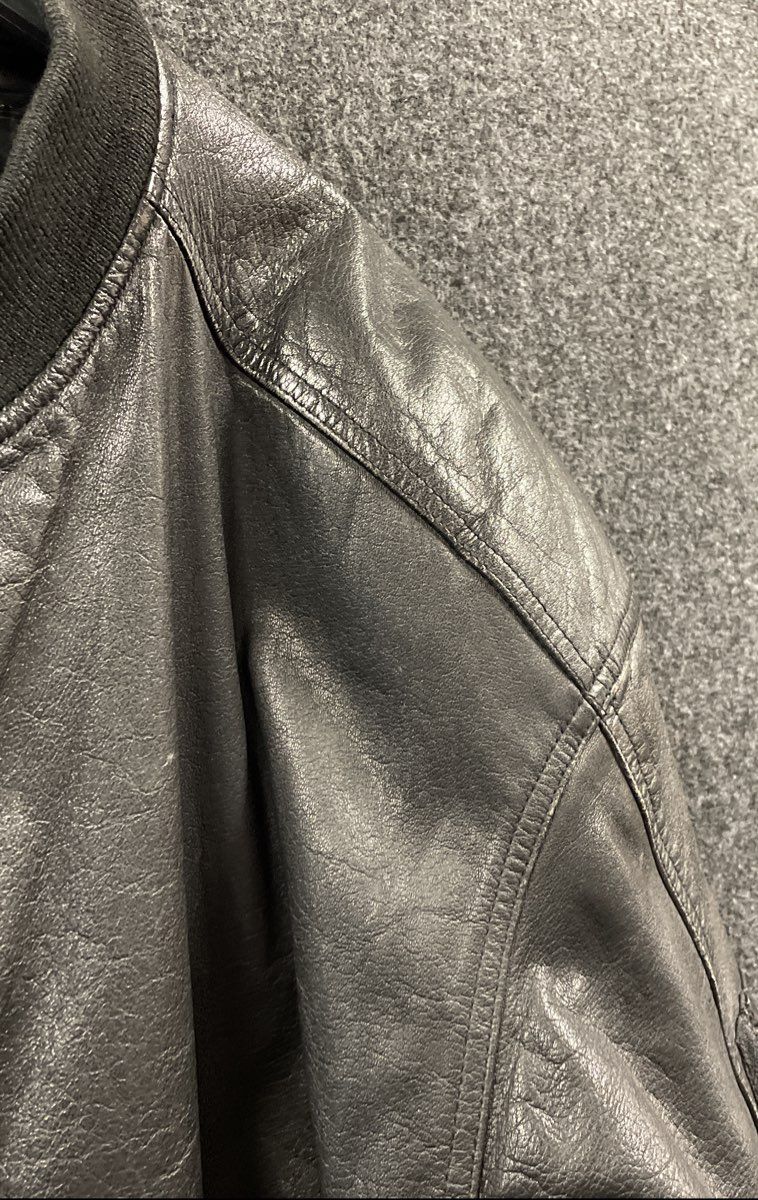 Vintage 90s Weekends Men's Black Genuine Leather Bomber Flight Jacket Sz L