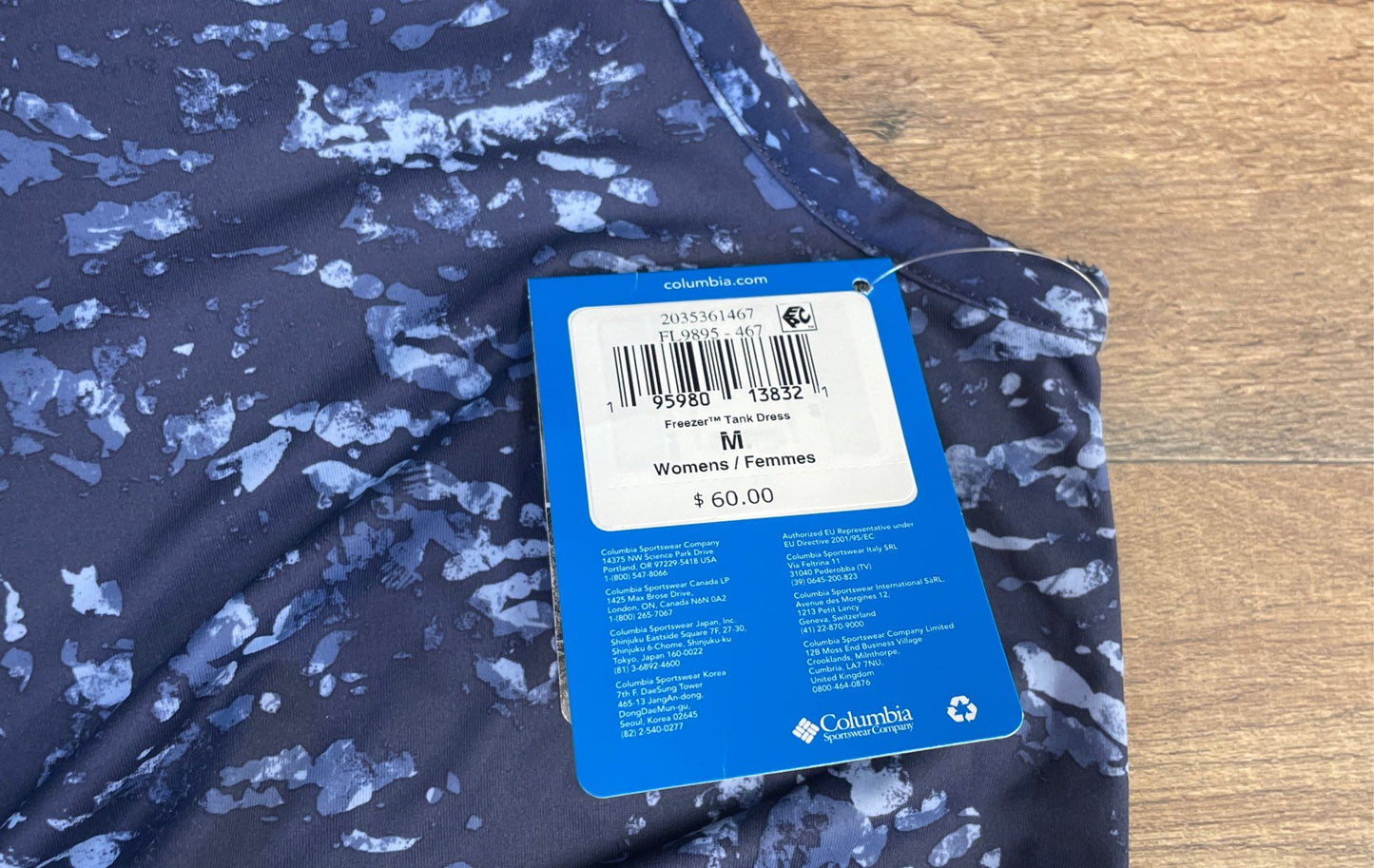 Columbia Women's PFG Freezer Tank Dress Blue Abstract Pattern NWT Size M