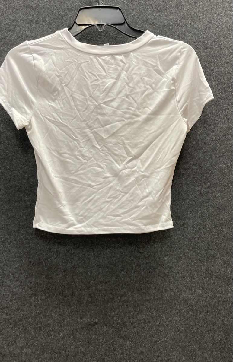 Fashion Nova Women's White Graphic Short Sleeve Crop Top T-Shirt Size M
