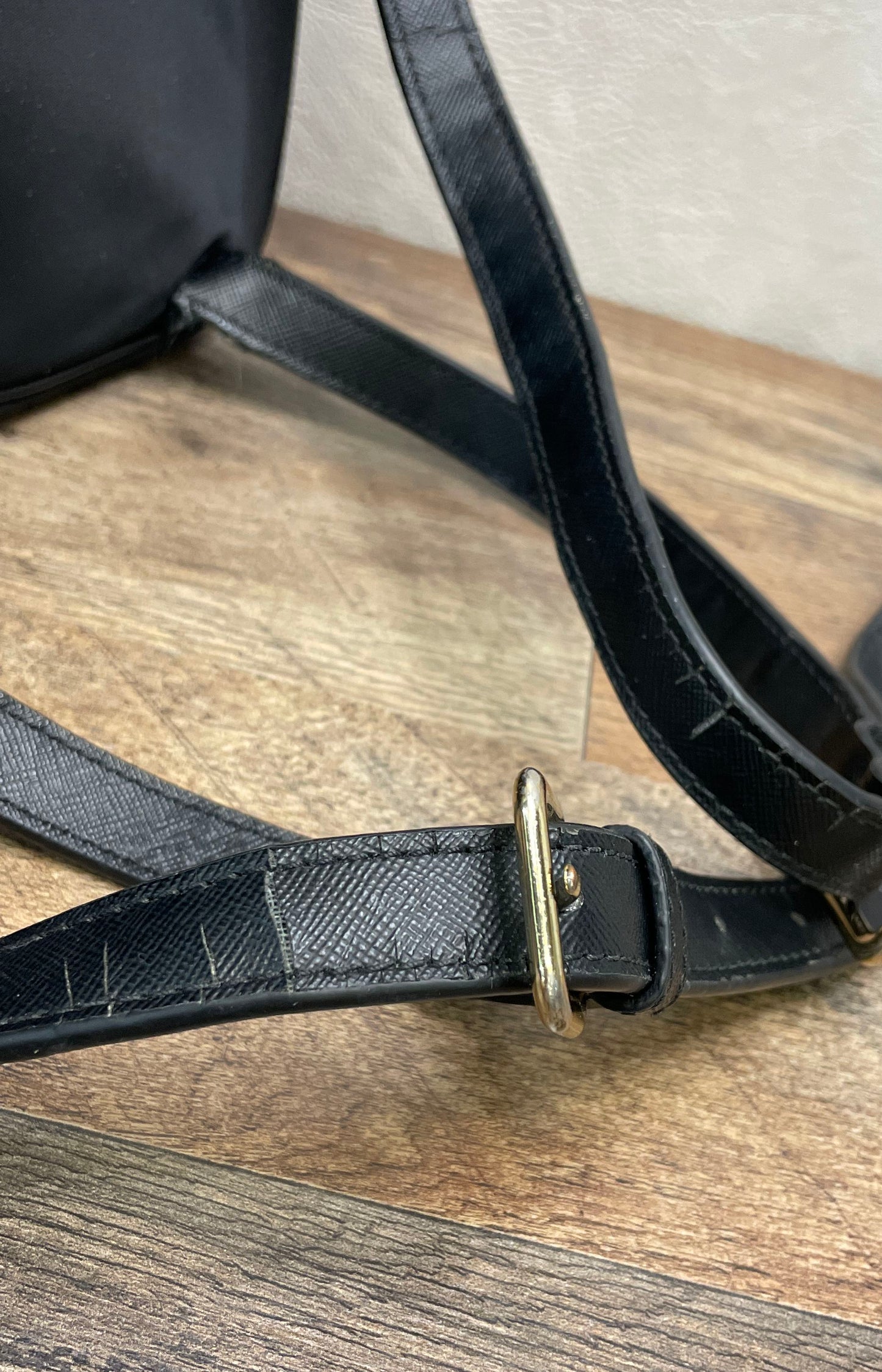 Kate Spade New York Black Nylon Small Backpack Bag Gold Hardware