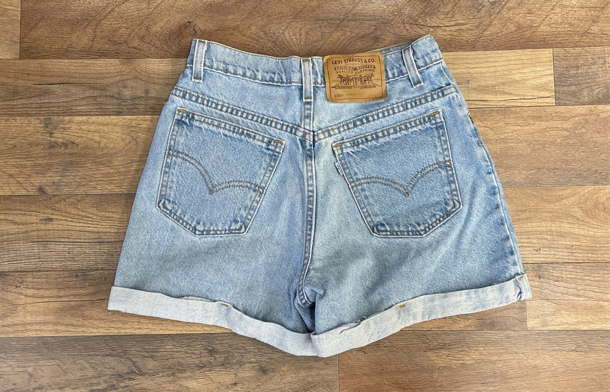 Vintage 90s Levi's Denim Shorts Lot of 2 High Rise Cutoff Cuffed 37910 37954
