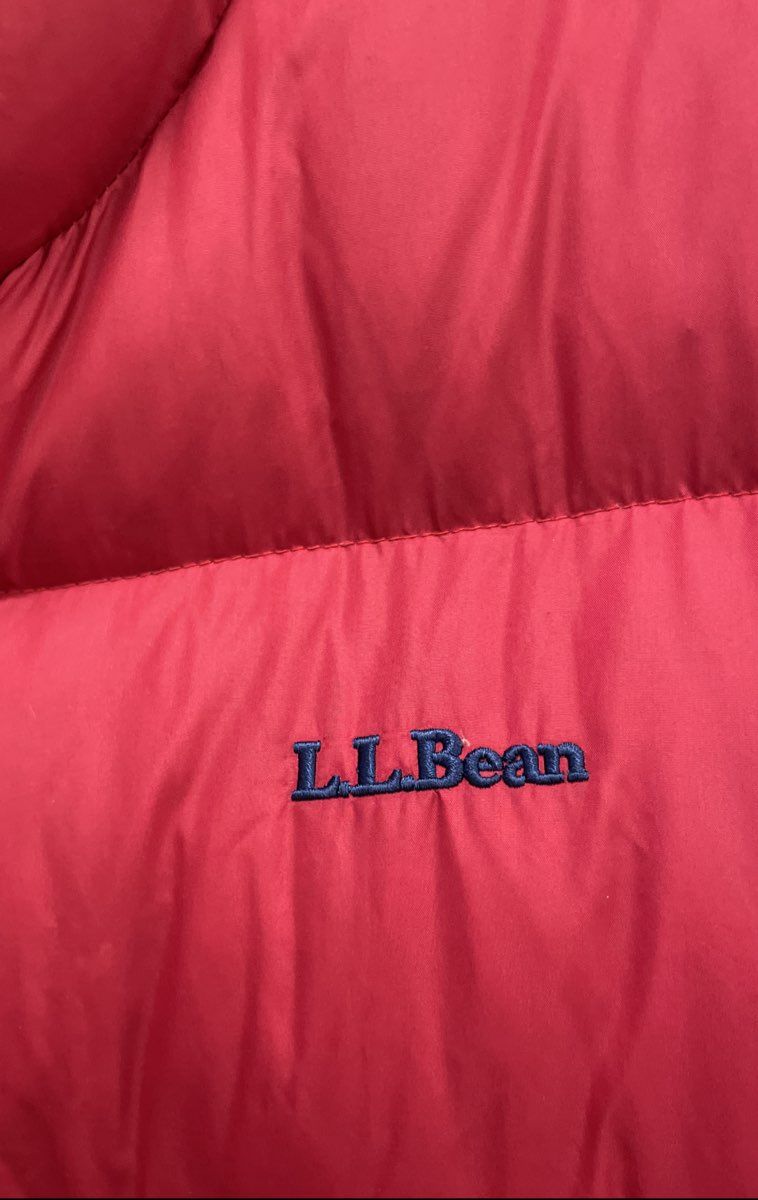 Vintage 90s L.L.Bean Women's Red Goose Down Quilted Baffle Puffer Jacket Sz M