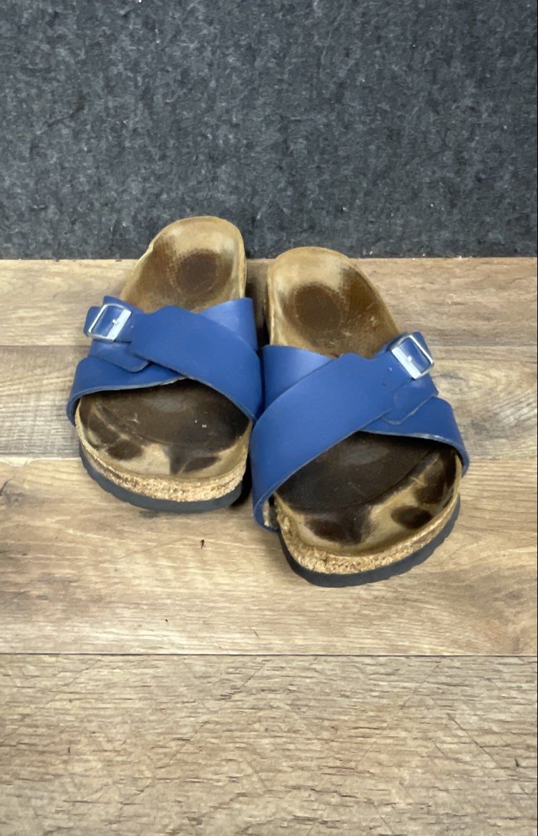 Birkenstock Francine Blue Criss Cross Buckle Slide Sandals EU 39 Women's 8-8.5