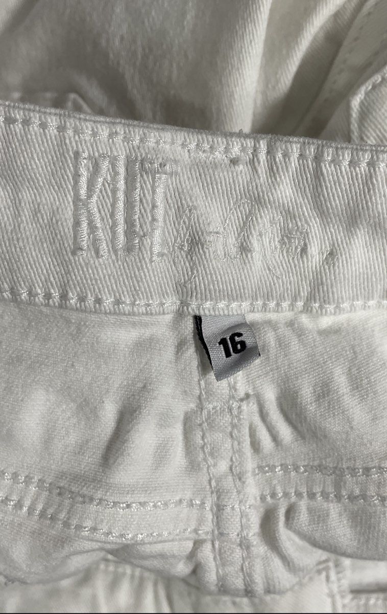 KUT from the Kloth Women's White Flap Pocket Stretch Cropped Jeans Size 16
