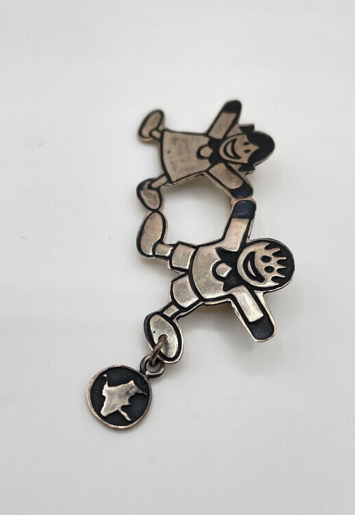 EFS Save The Children 925 Sterling Children Holding Hands Brooch Pin Mexico 6.1g