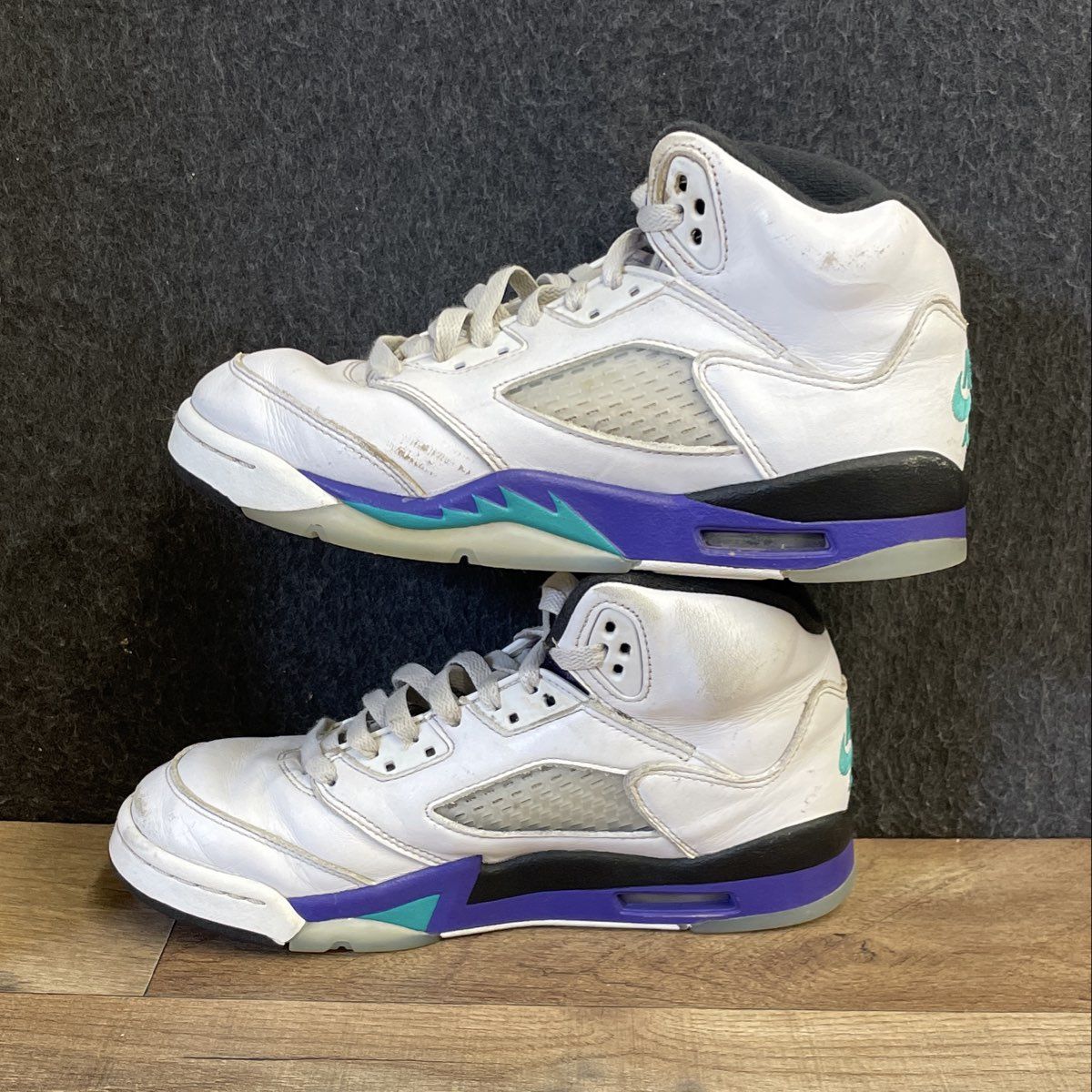 Nike Air Jordan 5 Retro Grape White New Emerald Basketball Shoes Size 10
