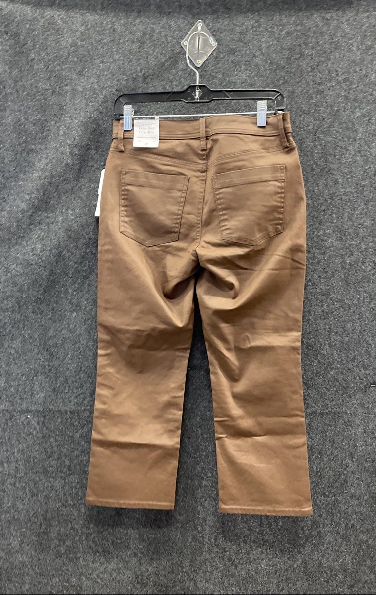 Talbots Women's Brown Demi Boot Crop Jeans Stretch Slimming Petite Sz 4P NWT