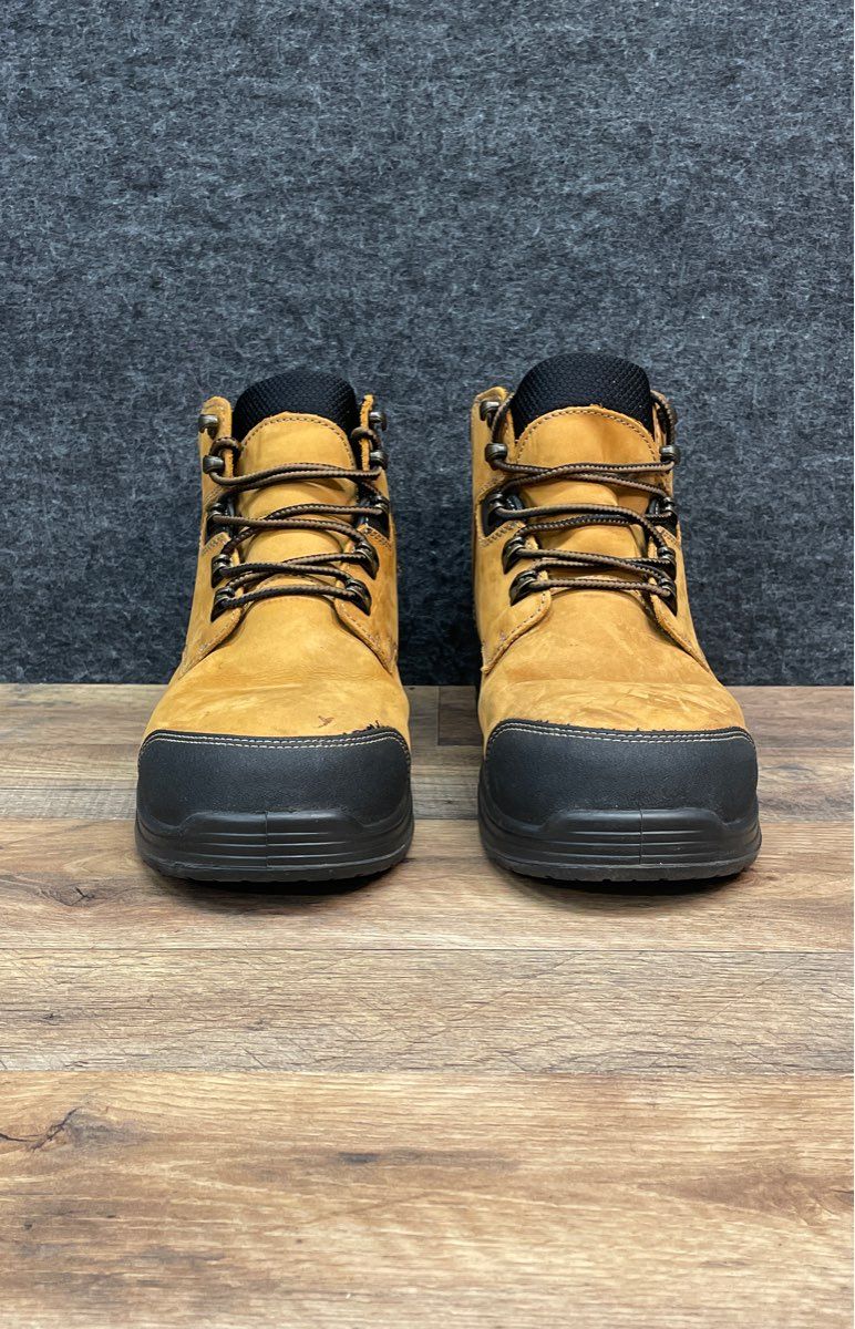 Orthofeet 682 Wheat Leather Waterproof Safety Toe Work Boots Men's Size 9.5 4E