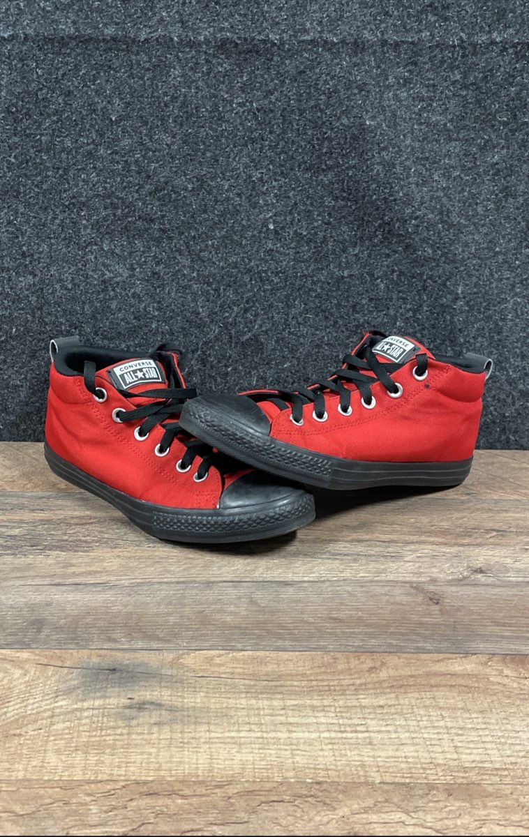 Converse Chuck Taylor All Star Street Mid Red Black Junior Sneakers Size 6