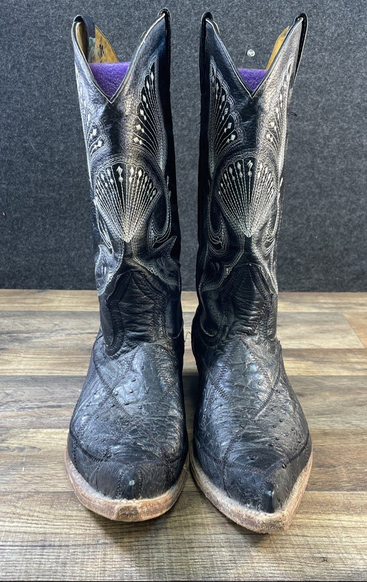 Arango Imitation Stingray Leather Long Pointed Toe Western Boots Size 9.5