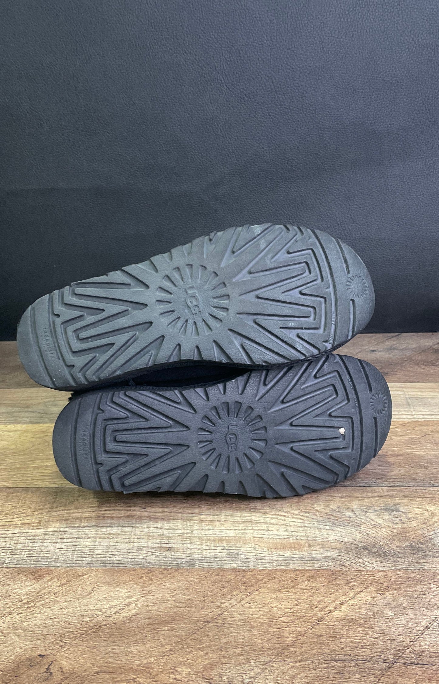 UGG Classic Mini Crystal Graphic Black Suede Boots Women's Size 7