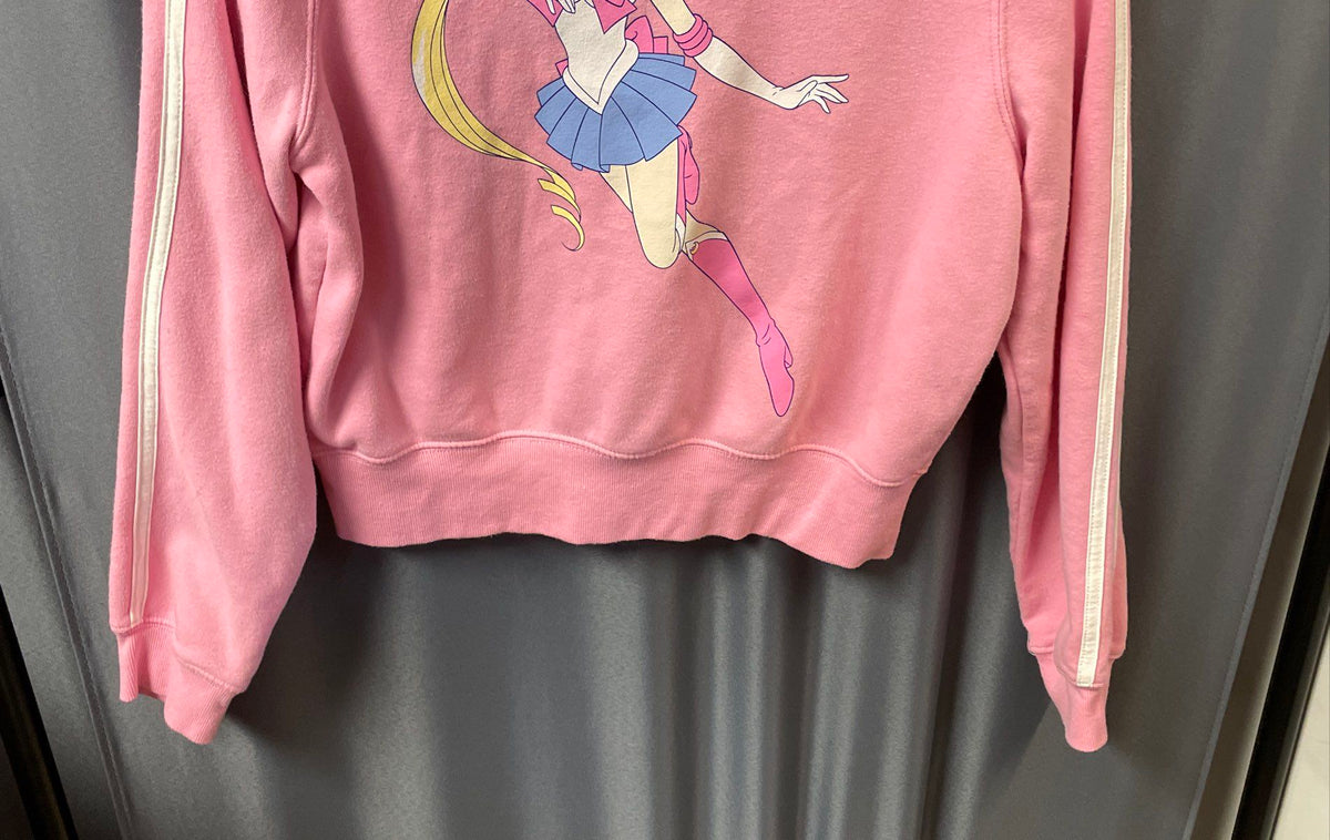 Sailor Moon x Hybrid Apparel Women's Pink Graphic Zip Up Hoodie Sz XL