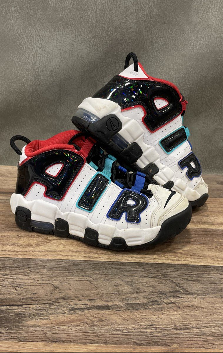 Nike Air More Uptempo GS Multi-Color White Black FV0836-100 Size 3Y