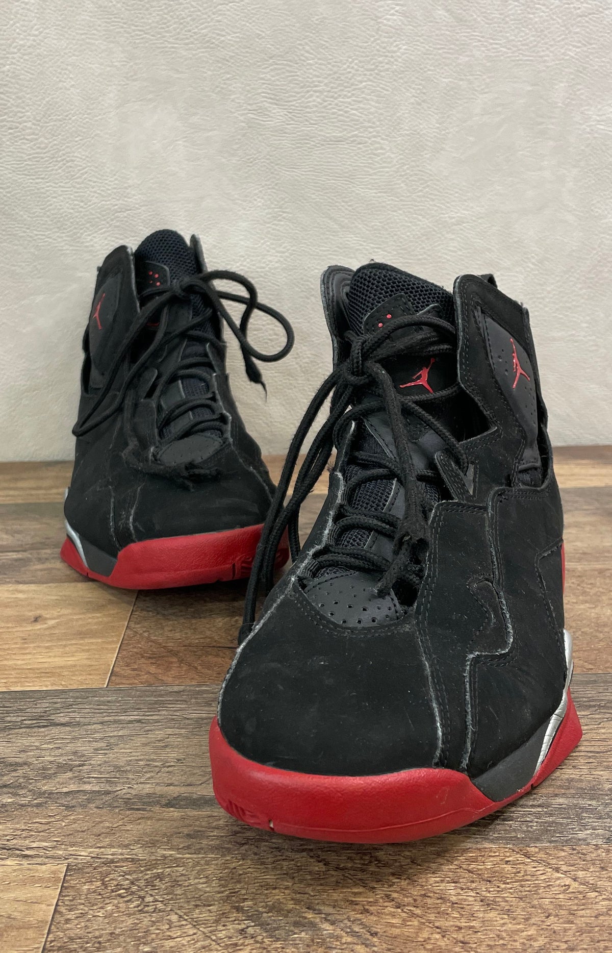Nike Air Jordan True Flight Black Gym Red Metallic Silver Sneakers Size 8