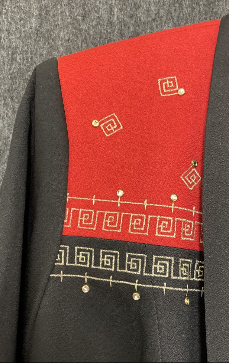 Vintage 90s Hobby Horse Women's Western Show Jacket Black Red Gold Embroidered L