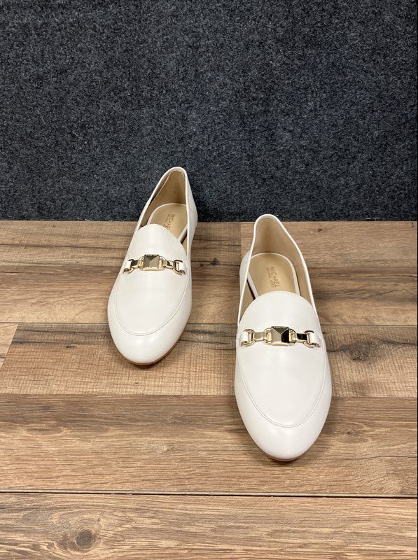 Michael Kors Cream Leather Gold Bit Loafers Women's Size 9.5M