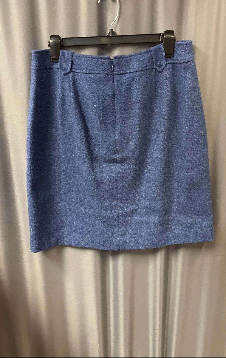Talbots Women's Blue Wool Blend Herringbone Straight Skirt Sz 10