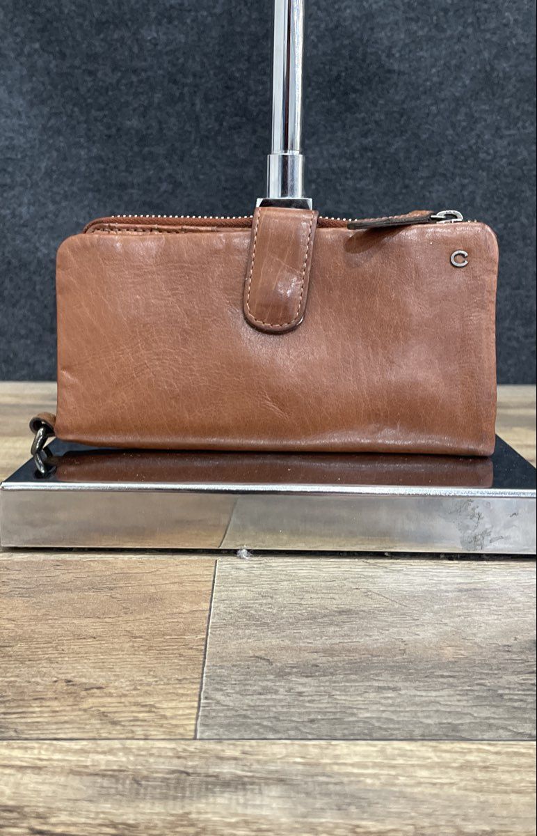 Wild West Los Angeles Brown Leather Bi-Fold Continental Wallet Silver Hardware