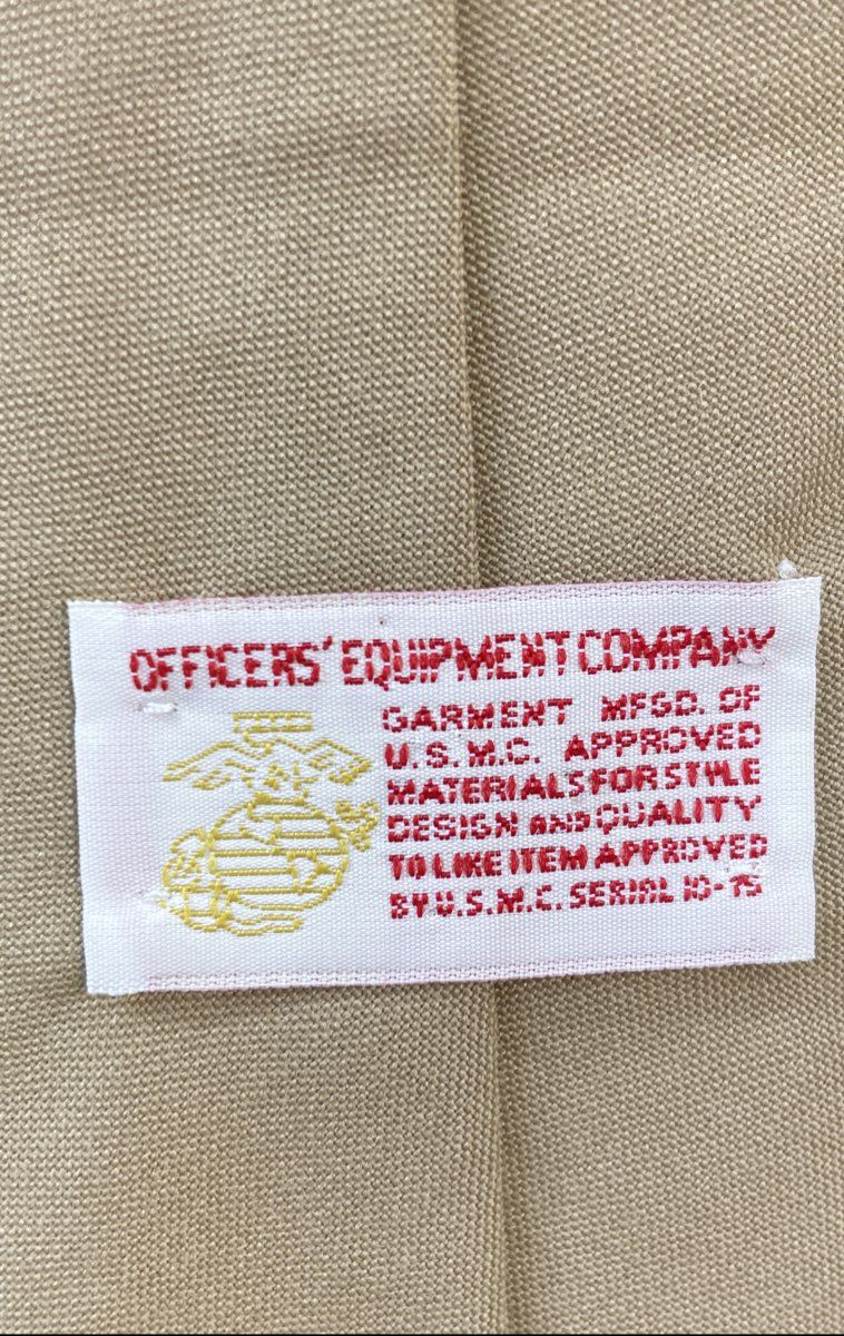 Vintage 80s Officers' Equipment Company Men's USMC Khaki Military Necktie