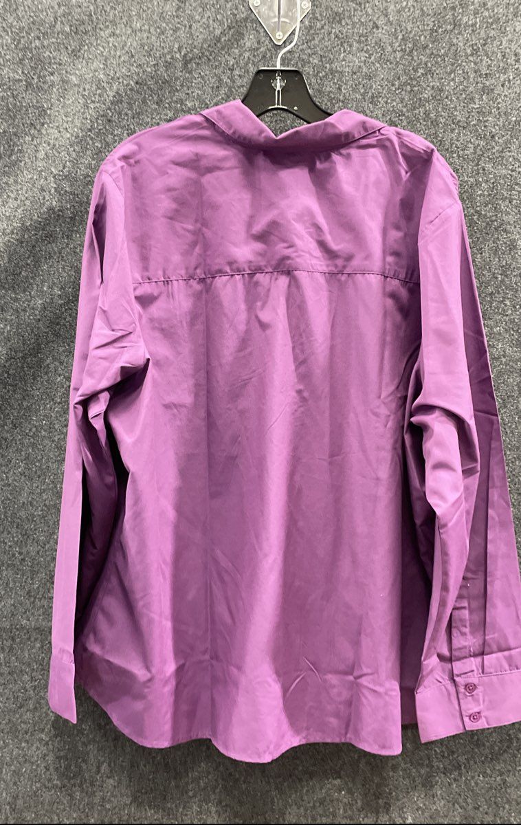 Ashley Stewart Women's Purple Rhinestone Embellished Button-Up Shirt NWT Sz 22