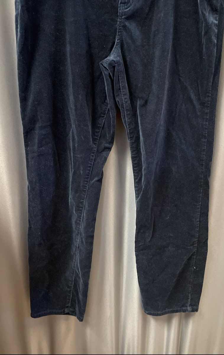 Well Worn Women's Navy Blue Velvety Stretch Cotton 5-Pocket Pants Sz 14/34