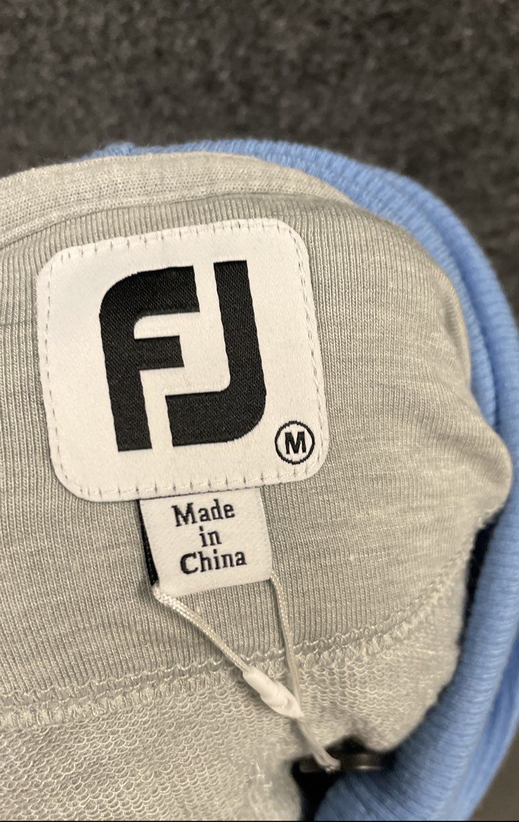 FootJoy Women's Color Block Hoodie Blue Grey Heather Funnel Neck Arsenal Sz M