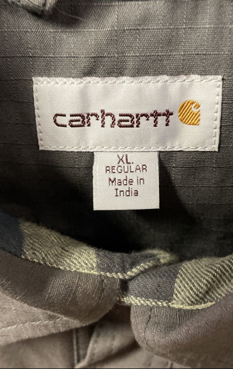 Carhartt Ripstop Flannel Lined Gray Shirt Jacket Shacket Sz XL