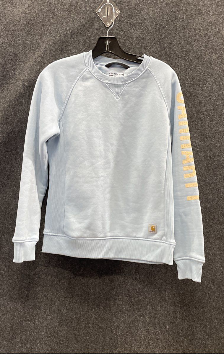 Carhartt Women's Light Blue Clarksburg Graphic Sleeve Sweatshirt TS4410-W Sz XS