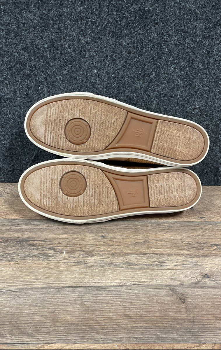 Lauren Ralph Lauren Jinny Tan Woven Slip On Sneakers Women's Size 9