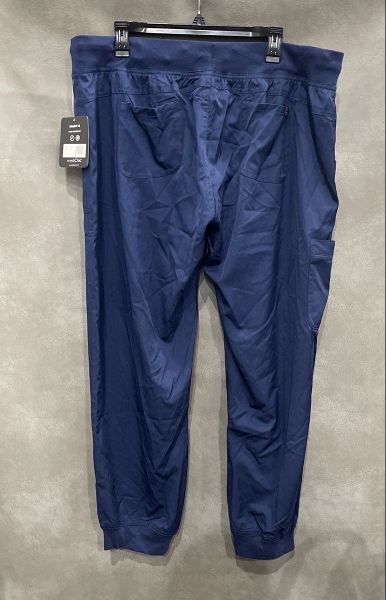 Mini Marilyn mediChic Women's Navy Blue Scrub Jogger Pants Cargo Stretch NWT 2X
