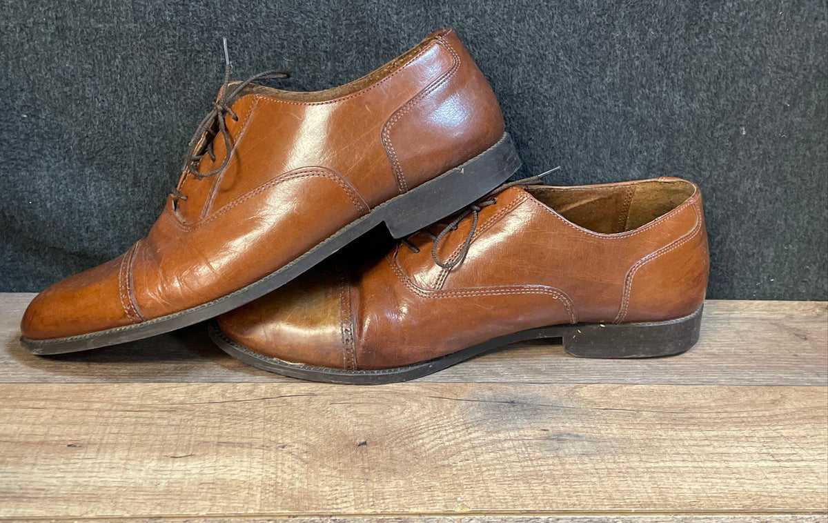 Giorgio Brutini Brown Leather Cap Toe Oxford Dress Shoes Size 9.5