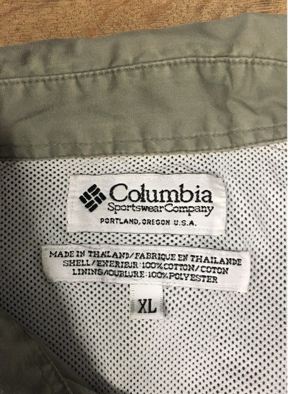 Columbia Men's Khaki Bonehead Short Sleeve Vented Fishing Shirt PFG Sz XL