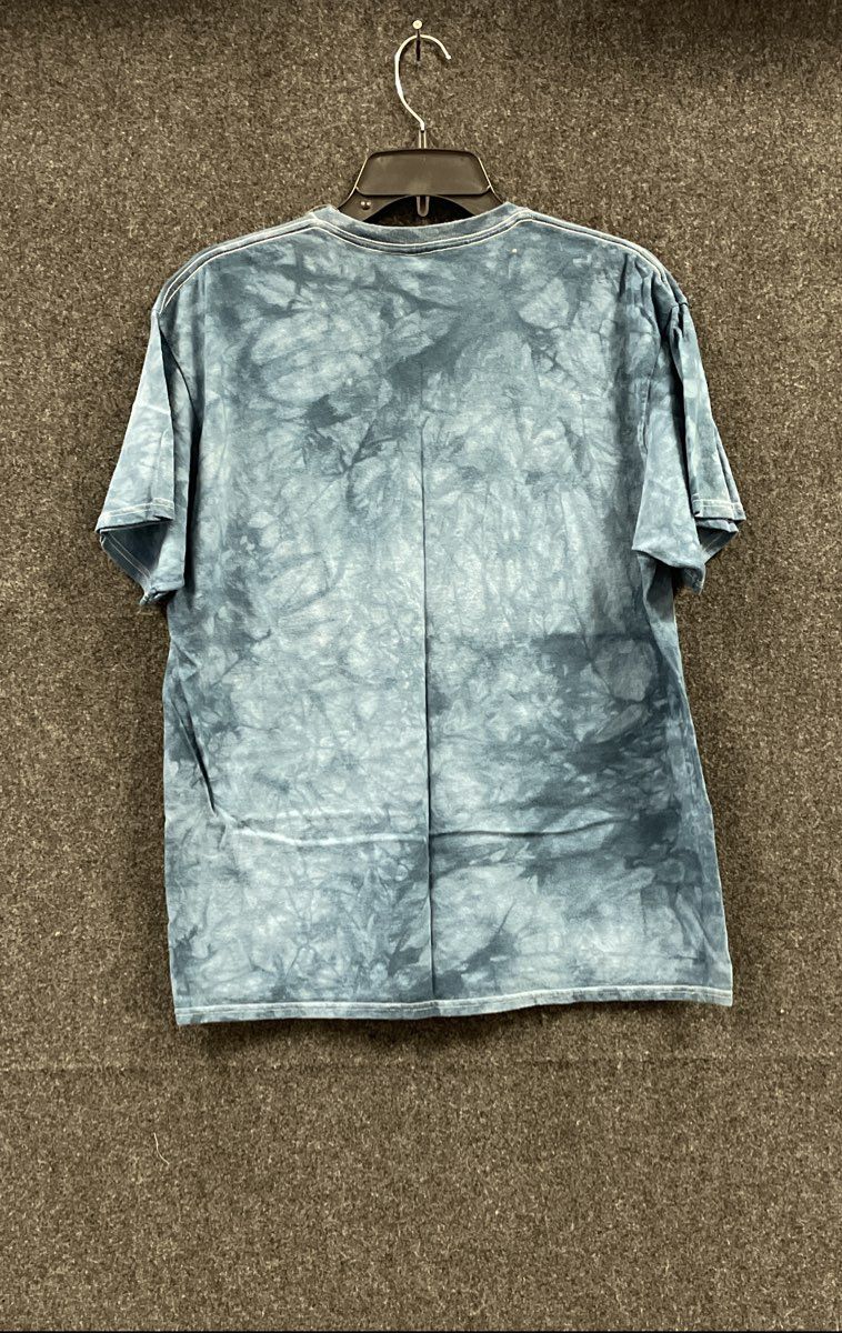 The Mountain Patriotic Bald Eagle American Flag T-Shirt Tie Dye Blue Sz L
