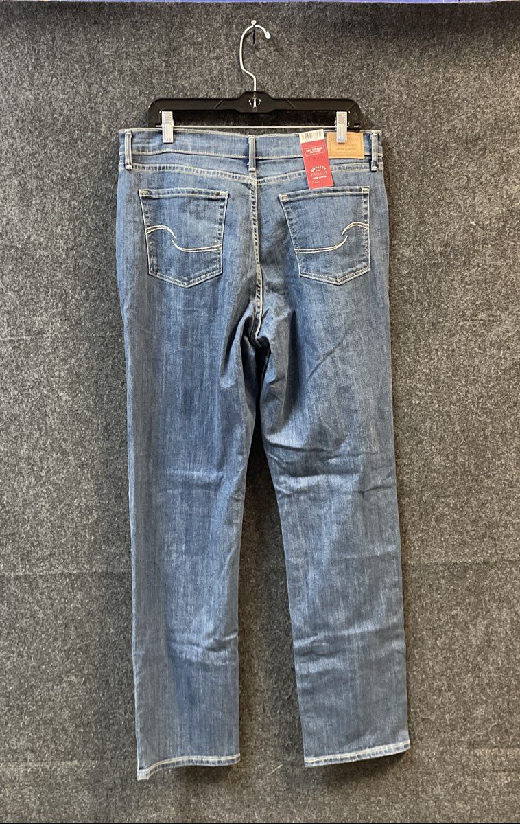 Levi Strauss Signature Women's Mid Rise Straight Blue Jeans Stretch NWT Sz 14