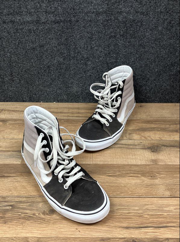 Vans Sk8-Hi Black Grey White High Top Skate Shoes Men's Size 10