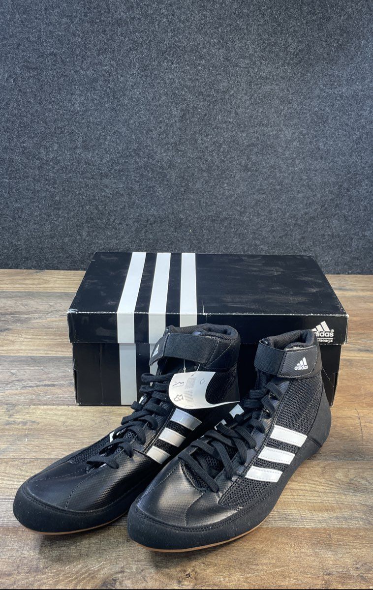 Adidas HVC Mens Wrestling Shoes Black White Title MMA Gloves & Wraps Lot Size 10