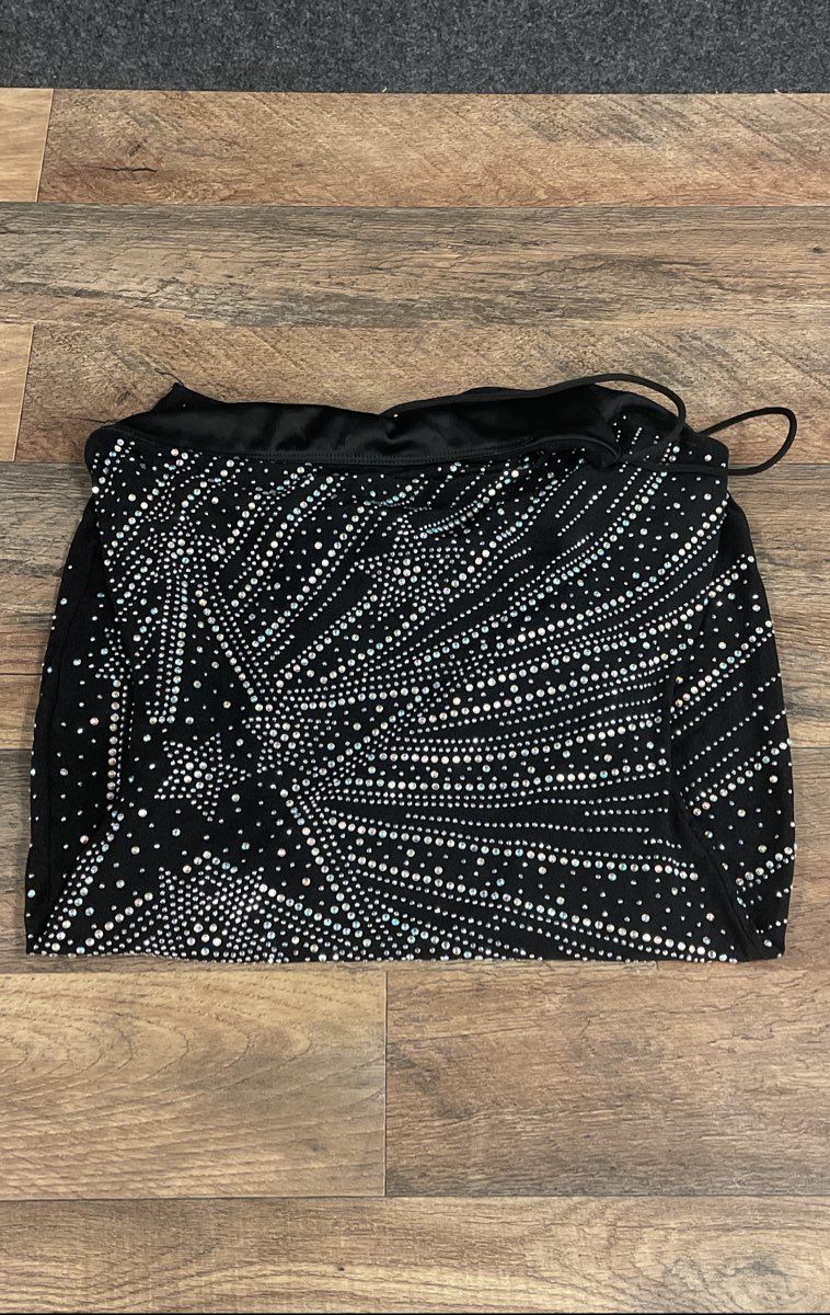 Windsor Women's Black One Shoulder Rhinestone Shooting Star Bodycon Dress Sz L