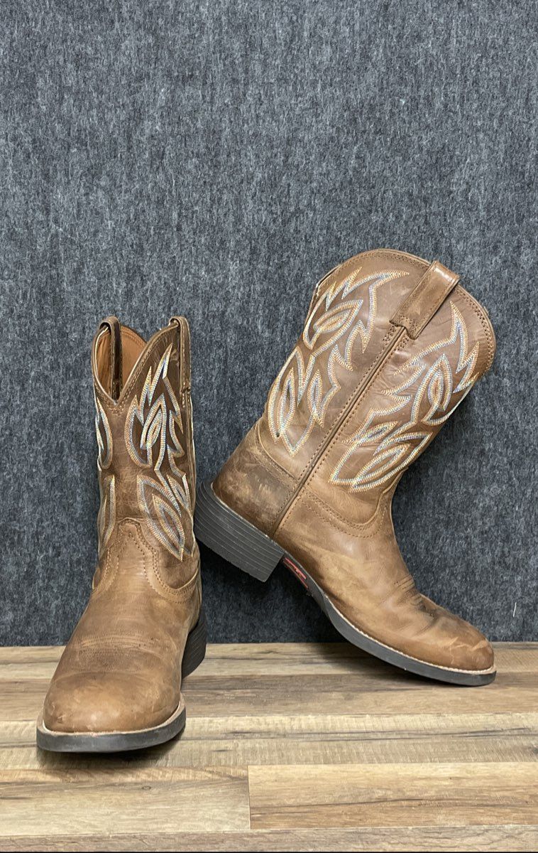 Justin Men's Rendon 11" Western Boots Brown Pecan Leather Size 12EE