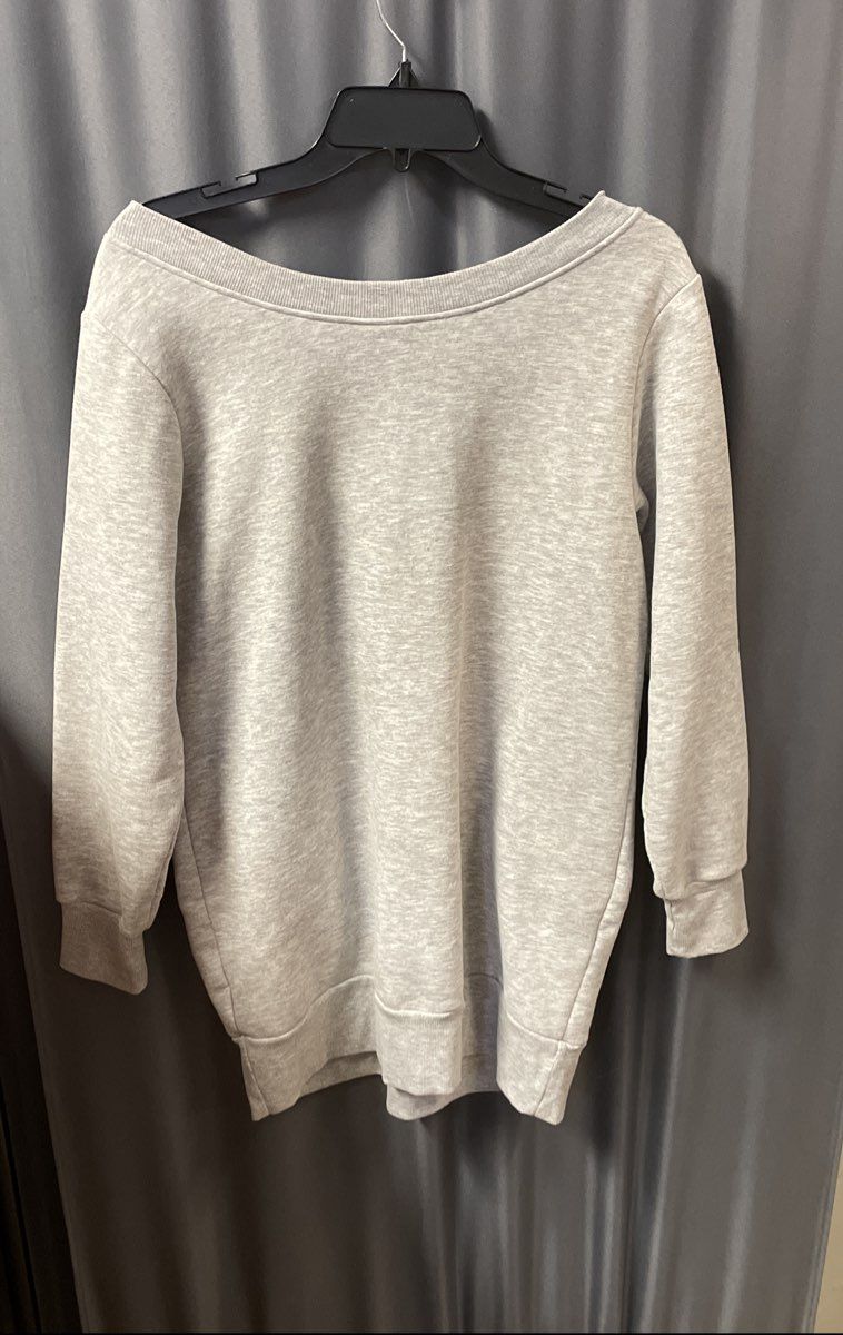 Ivy Park Women's Gray Boat Neck Logo Fleece Pullover Sweatshirt Size XS
