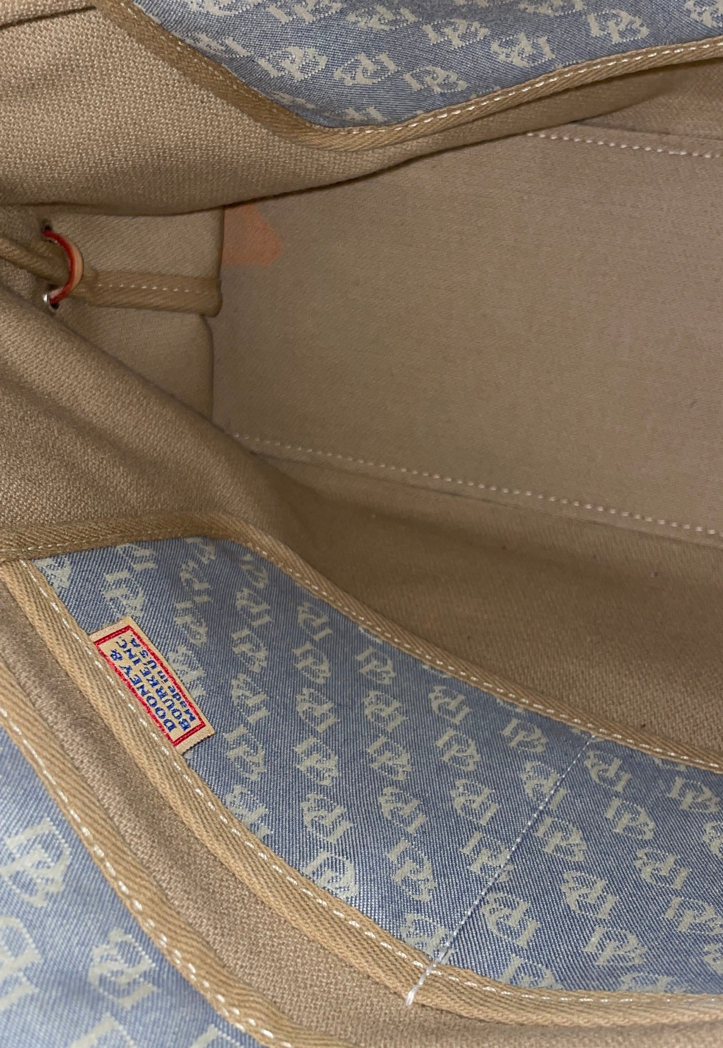 Vintage 90s Dooney & Bourke Blue Monogram Canvas Tote Bag Made in USA