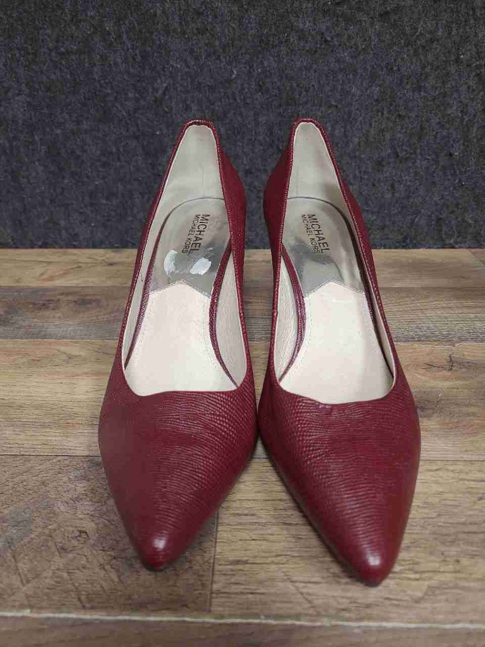 Michael Michael Kors Red Snakeskin Embossed Pointed Toe Pumps Size 9.5