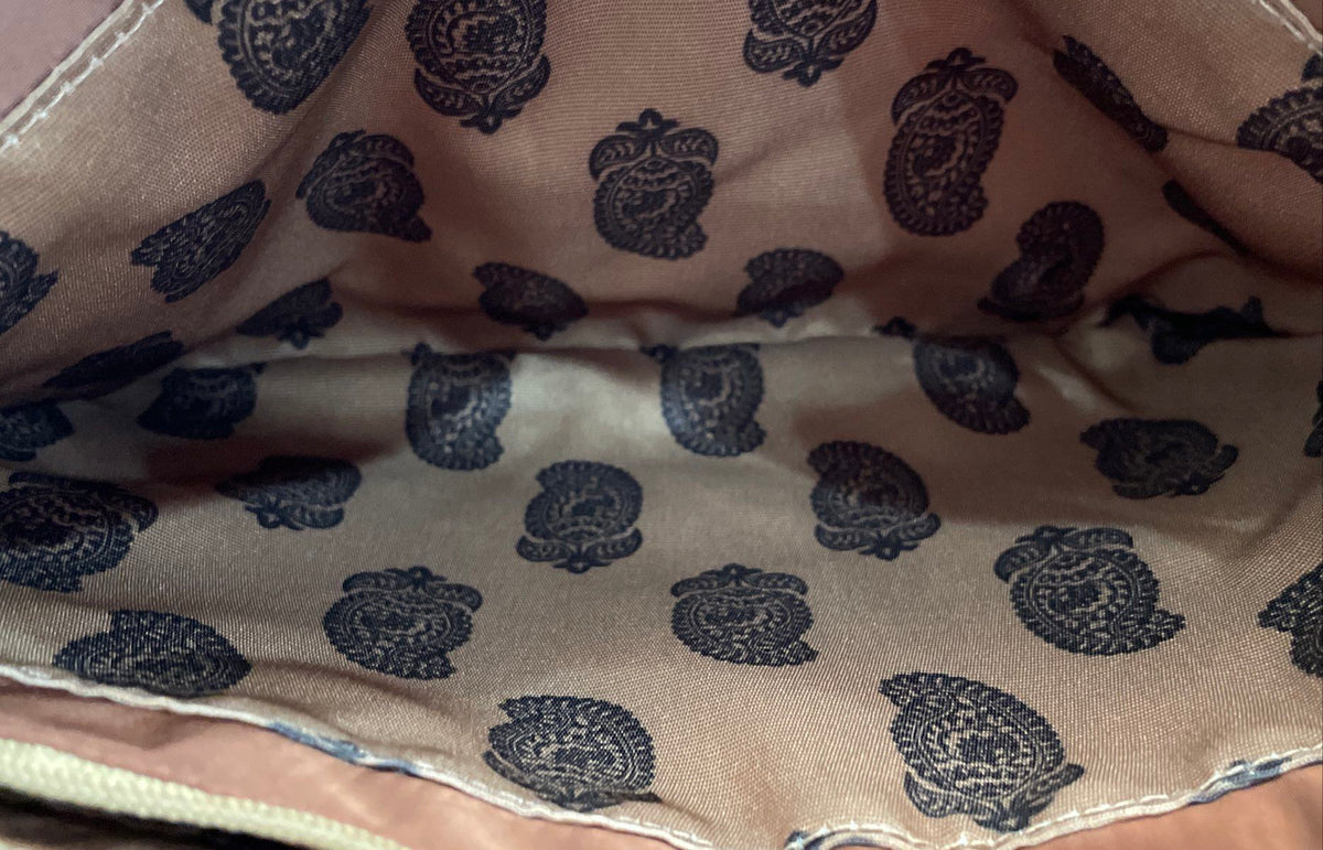 Vera Bradley Brown Microfiber Triple Compartment Crossbody Bag Purse