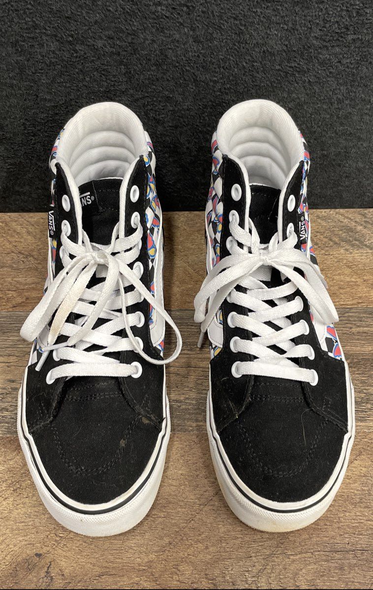 Vans Sk8-Hi Butterfly Checkerboard Black White High Top Sneakers Size 7.5 Women