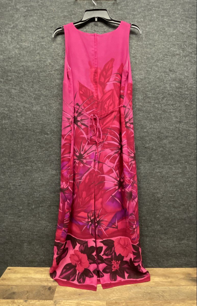 Vintage 90s AGB Byer California Women's Pink Tropical Floral Maxi Dress Sz 10