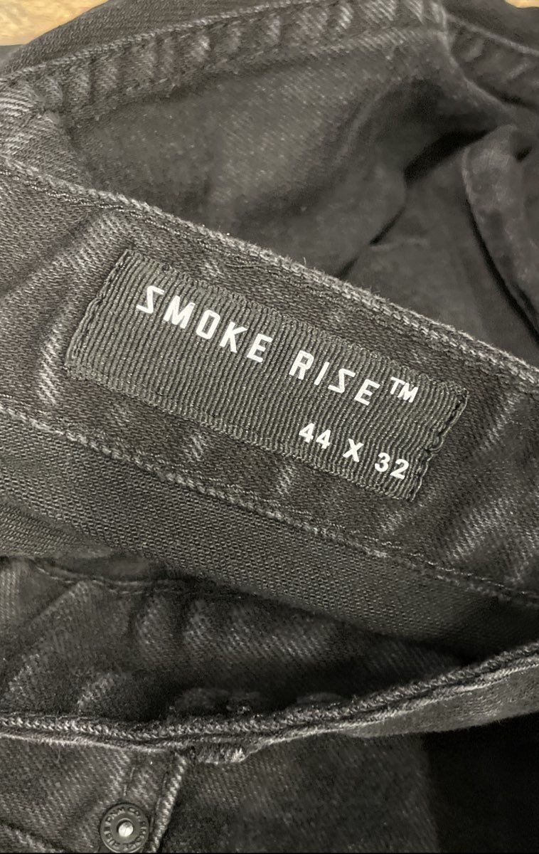 Smoke Rise Men's Black Straight Fit Washed Denim Jeans 44x32 NWT