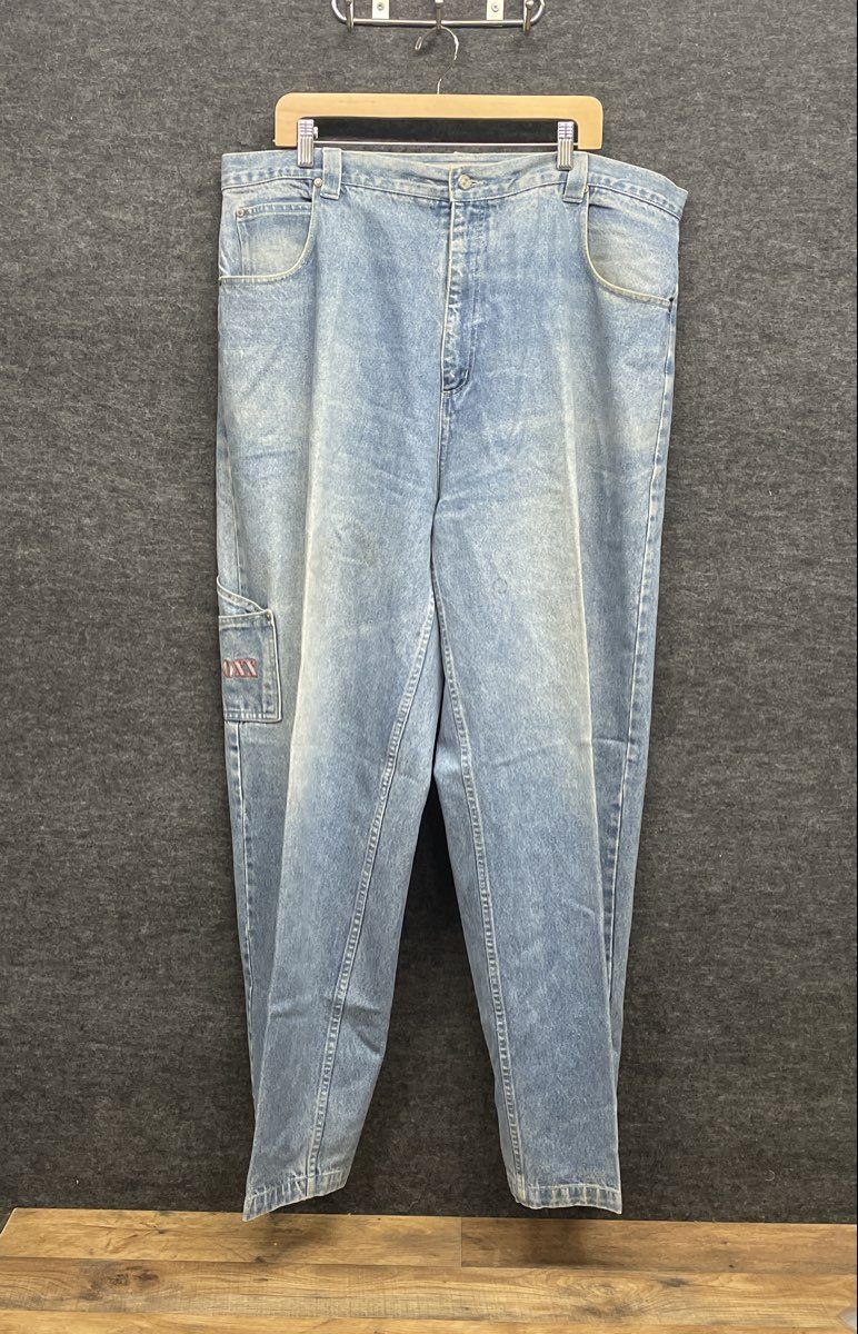 Vintage Y2K Boxx Jeans Men's Light Wash Carpenter Denim Embroidered Size 42x34