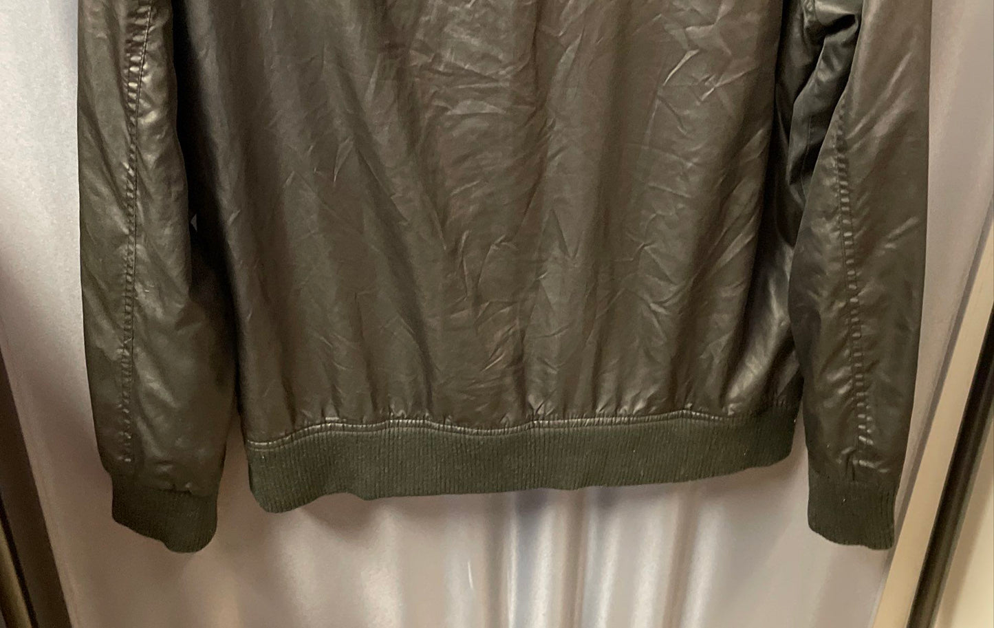 Smoke Rise Mens Black Retro Military Bomber Jacket Full Zip Coated Sz L