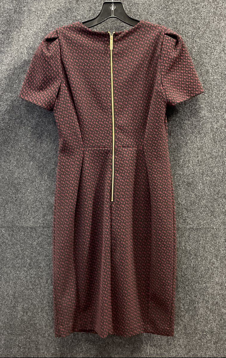Calvin Klein Women's Black Red Spotted Sheath Dress Short Sleeve Sz 6